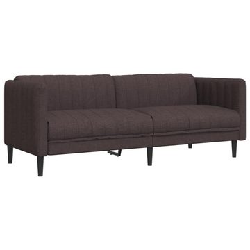 vidaXL Sofa Sofa 3-Sitzer Dunkelbraun Stoff