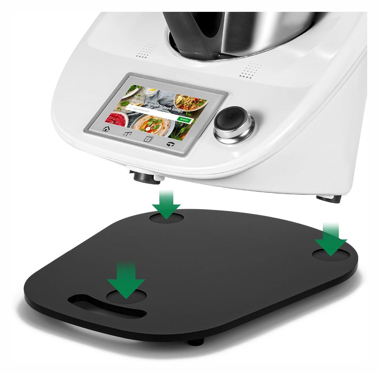 Coonoor Küchenmaschinen-Adapter Acryl Gleittafel, geeignet für Thermomix TM6 TM5, Zubehör für Küchenmaschinen, Schnellbewegungs-Unterlage