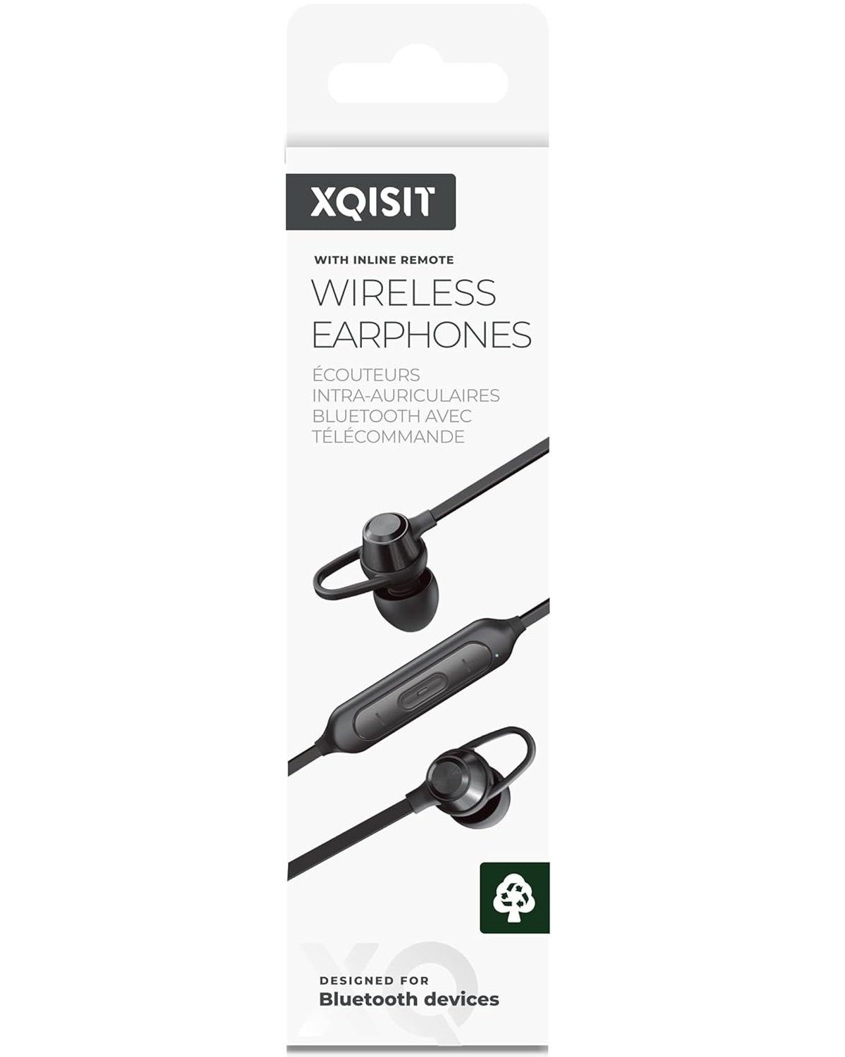 XQISIT Sport BT Kopfhörer Bluetooth In-Ear Headset Smartphone-Headset (Anruffunktion, Bluetooth, Mikrofon, Wiedergabe-Steuerung, Bluetooth 5.0, Ideal auch für Sport Bluetooth 5.0 Leicht mit Mikrofon Fernbedienung)