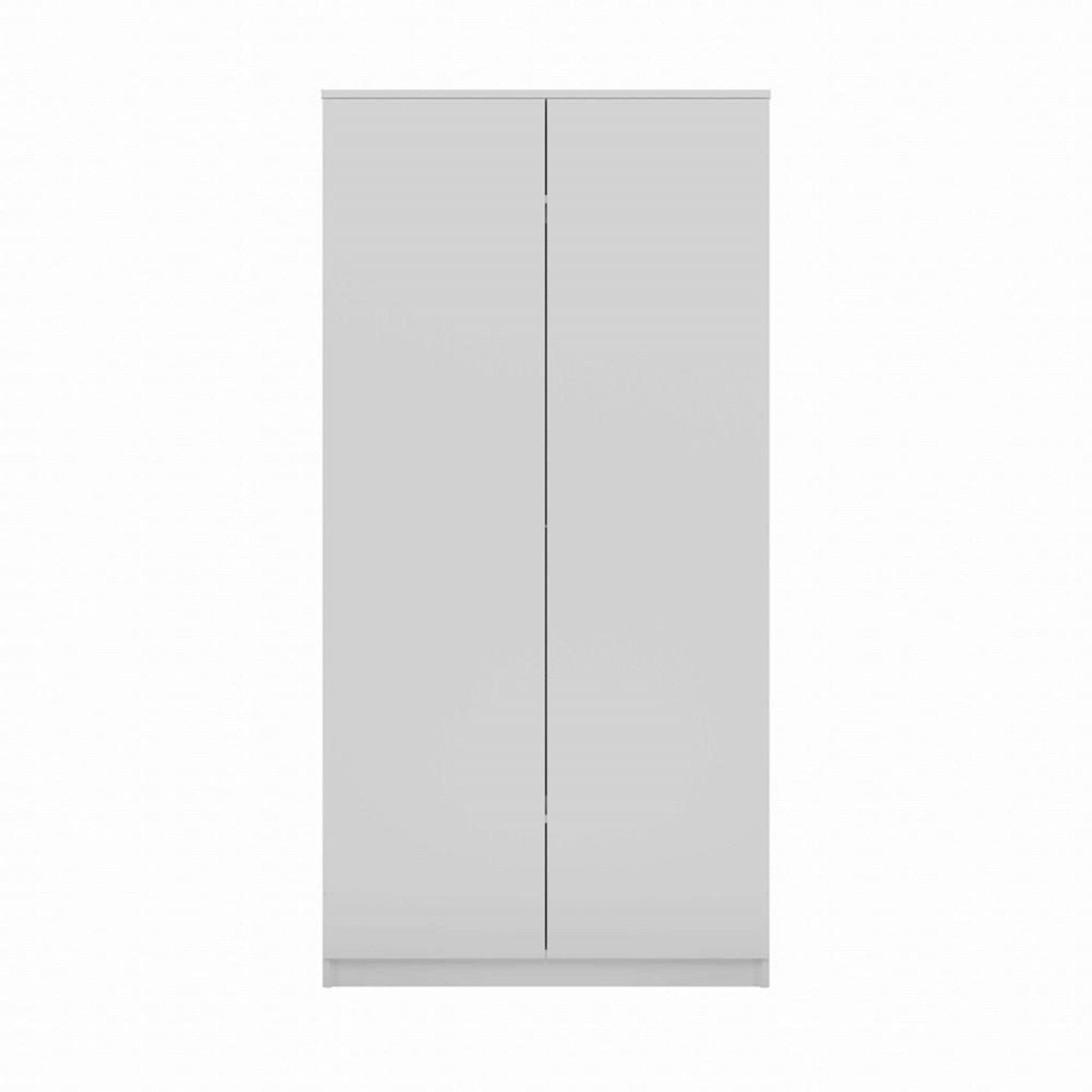 Beautysofa 90 cm Jan Form, modernes (leichte 2-türig Kleiderschrank) einfache breite Drehtürenschrank Schrank, Weiß