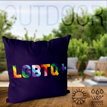 Kissenbezug, VOID (1 Stück), LGBTQ Banner Regenbogen Schriftzug progress Gay pride flag parade clu