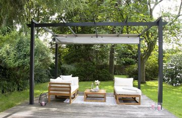 bellavista - Home&Garden® Partyzelt Aluminium Pergola - Alu-Pavillon 4x3m anthrazit, Terrassenüberdachung BxT: 400x300 cm