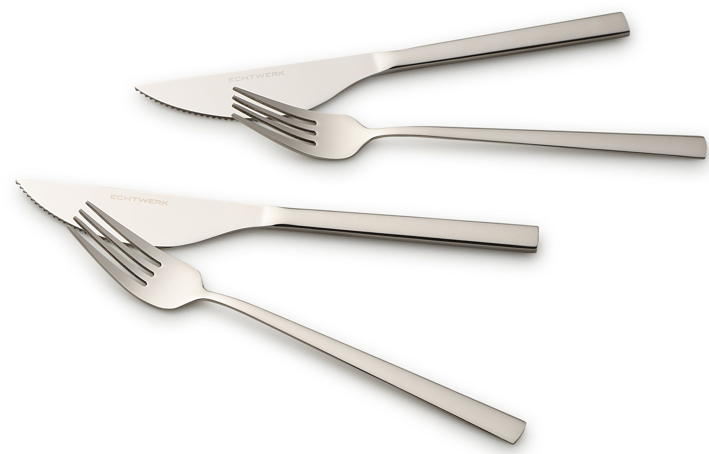 ECHTWERK Besteck-Set Angelini (4-tlg), 2 Personen, Chromnickelstahl 18/10, für Pizza, Quiche, Flammkuchen