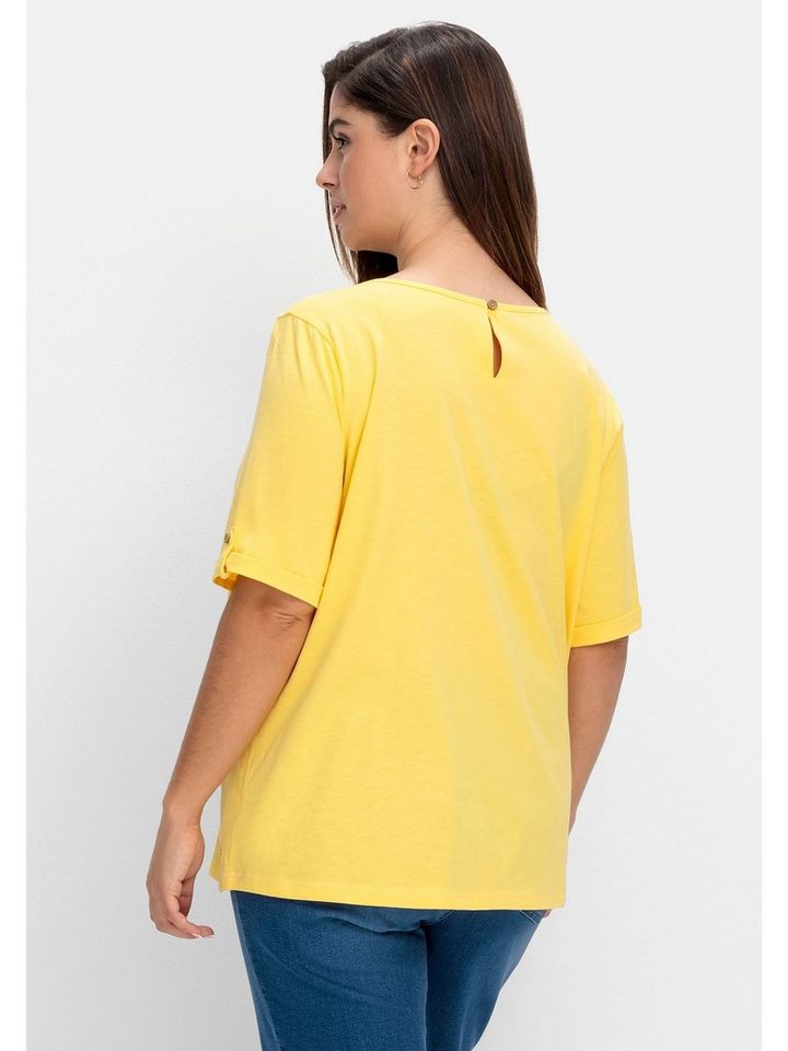 Sheego T-Shirt Große Größen mit Blumen-Frontprint, aus Baumwolle