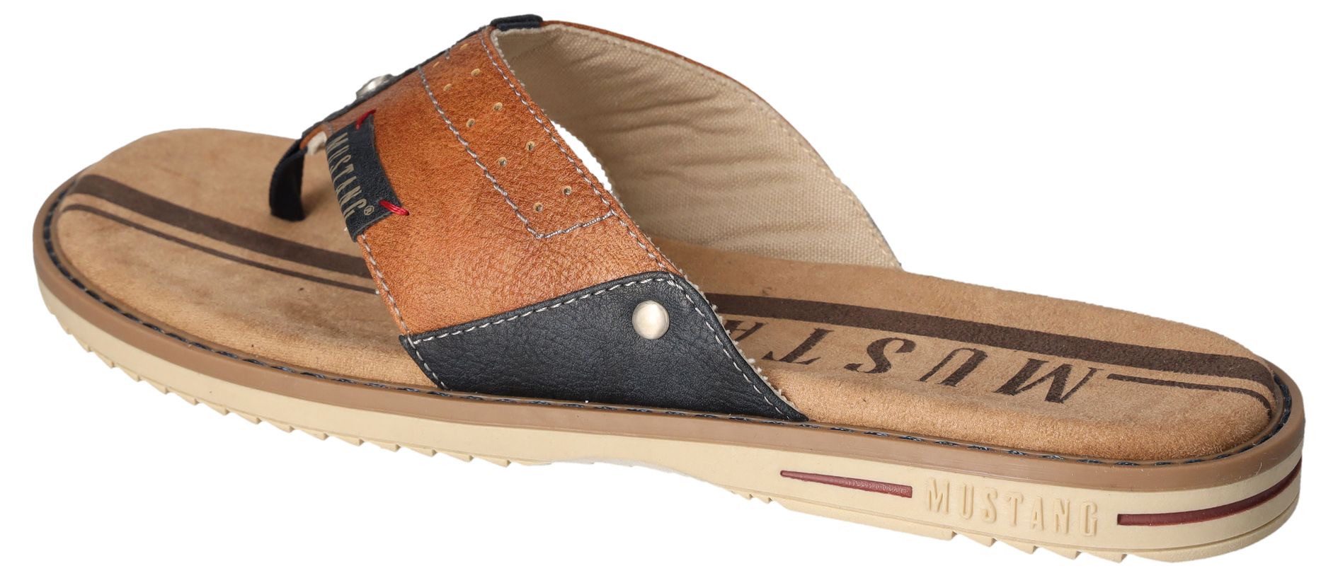 Mustang Shoes Zehentrenner, Sommerschuh, Schlappen, Poolslides, Badeschuh, stylische Farbkombi