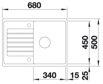 Blanco Granitspüle ZIA 45 S Compact, eckig, 50/68 cm, (1 St), erhältlich in mehreren Farben