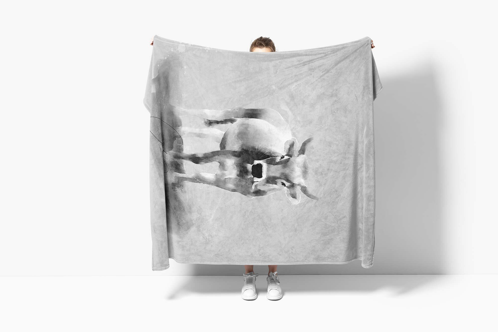 Sinus Art Handtücher Handtuch Strandhandtuch Saunatuch Kuscheldecke Grau Ku günstig online kaufen