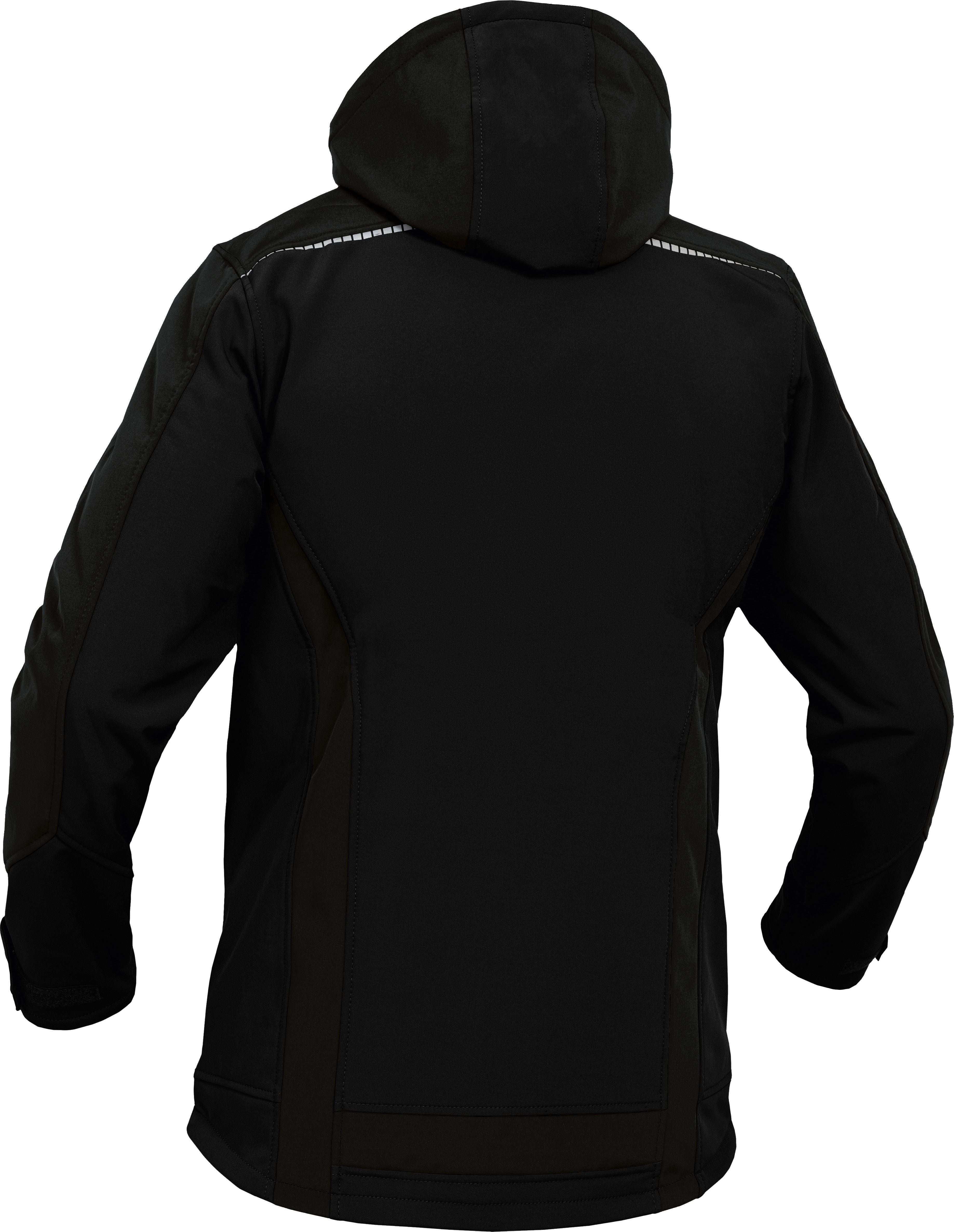 Leibwächter Softshelljacke Flex-Line Herren Übergangsjacke mit Kapuze (atmungsaktive Regenjacke, wasserdichte Softshell Arbeitsjacke) robustes 3-Lagenlaminat-Softshell, Reflektoren für gute Sichtbarkeit
