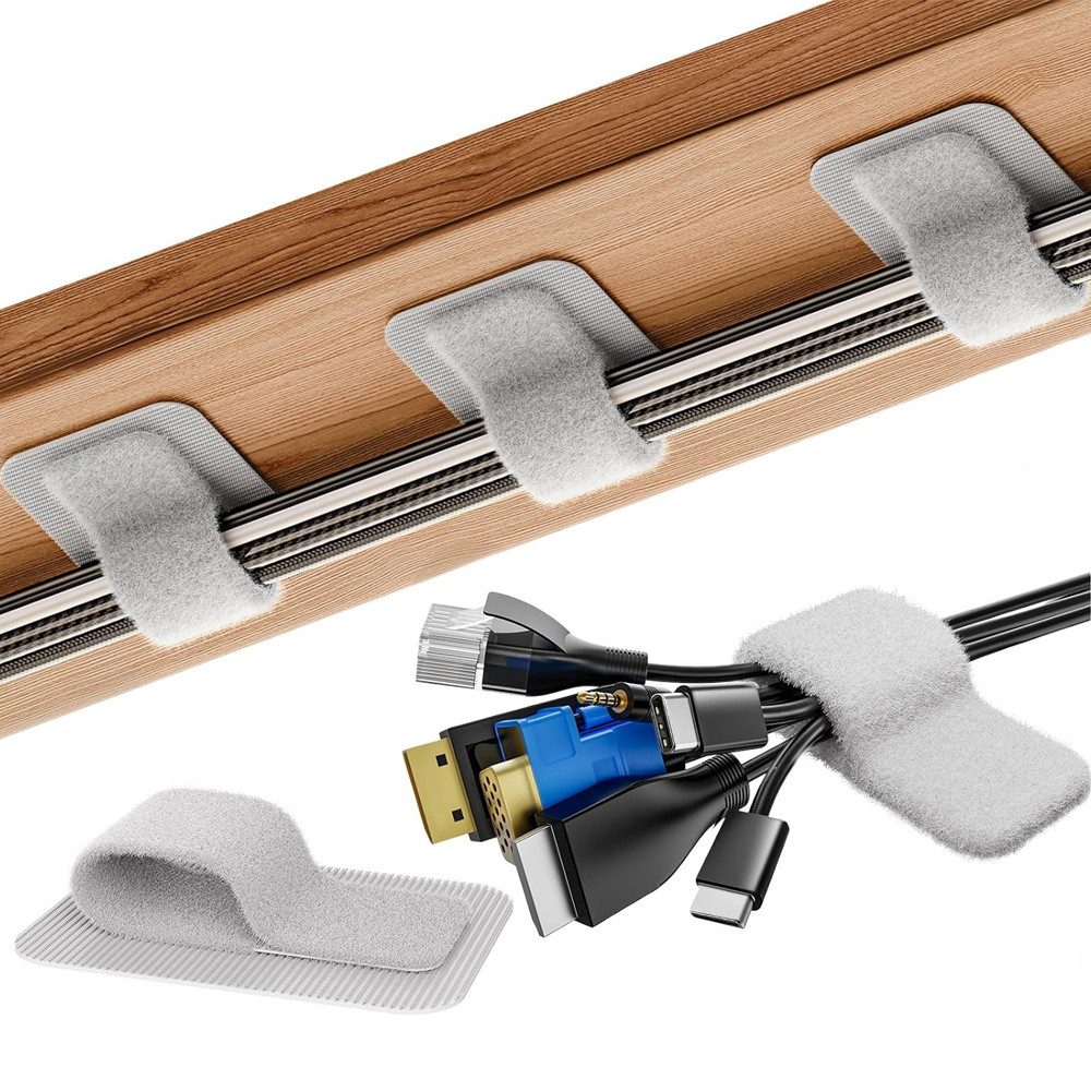 AFKSMILE Kabelbinder Schreibtisch Kabelmanagement, Wiederverwendbarer Kabelclip-Versteck