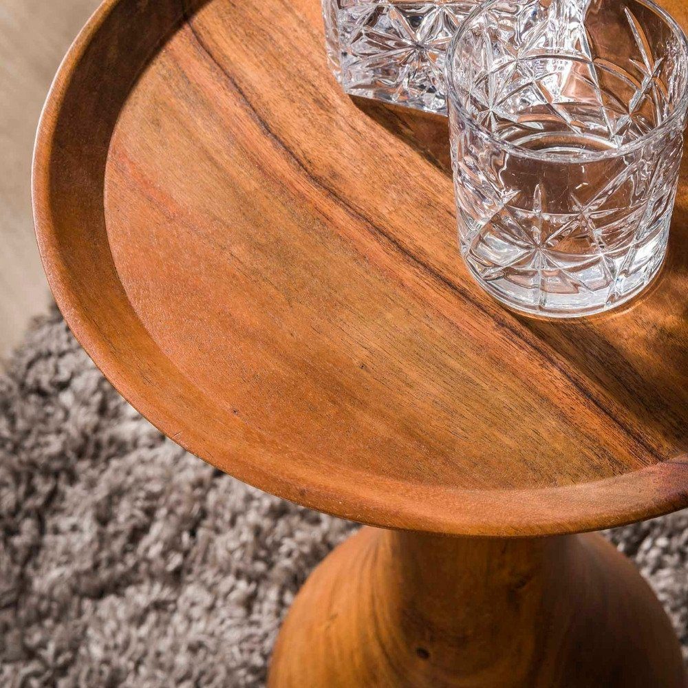 Möbel Akazienholz Beistelltisch Natur-dunkel in 590mm, Beistelltisch aus RINGO-Living Maija