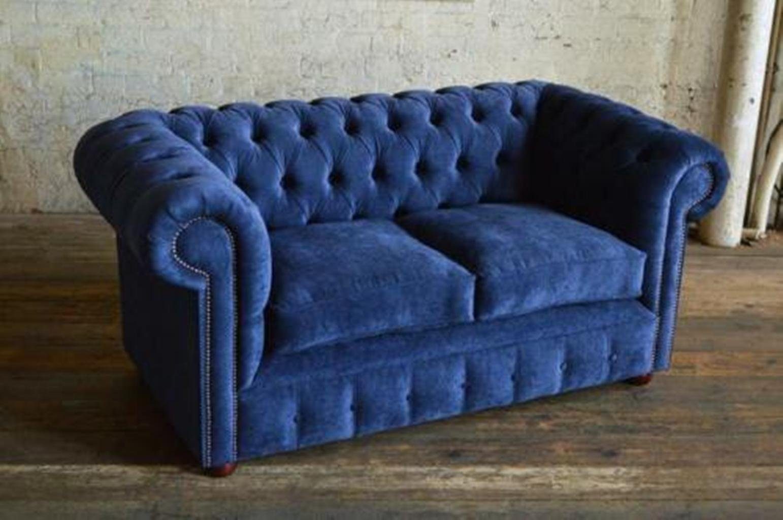 Couch Sofa Edles Design Stoff Chesterfield Chesterfield-Sofa, JVmoebel Samt Möbel Textil