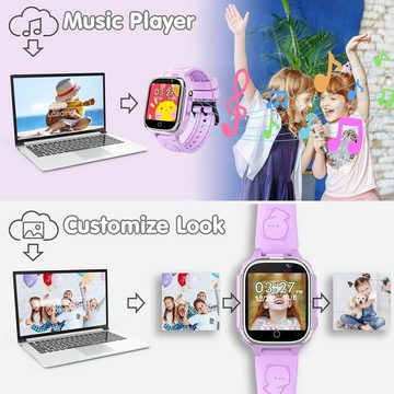 Kesasohe Smartwatch (1,54 Zoll), mit 24 Spielen 2 Kameras Video Musik Player Taschenlampe, Wecker Uhr
