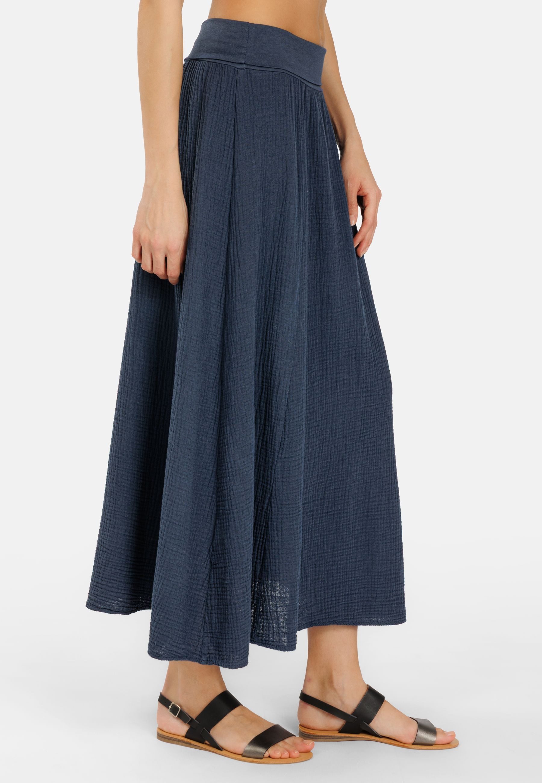 Caspar Maxirock Damen Musselin Maxi Rock lang 100% Baumwolle Made in Italy - Ro036 – Bild 4 von 5