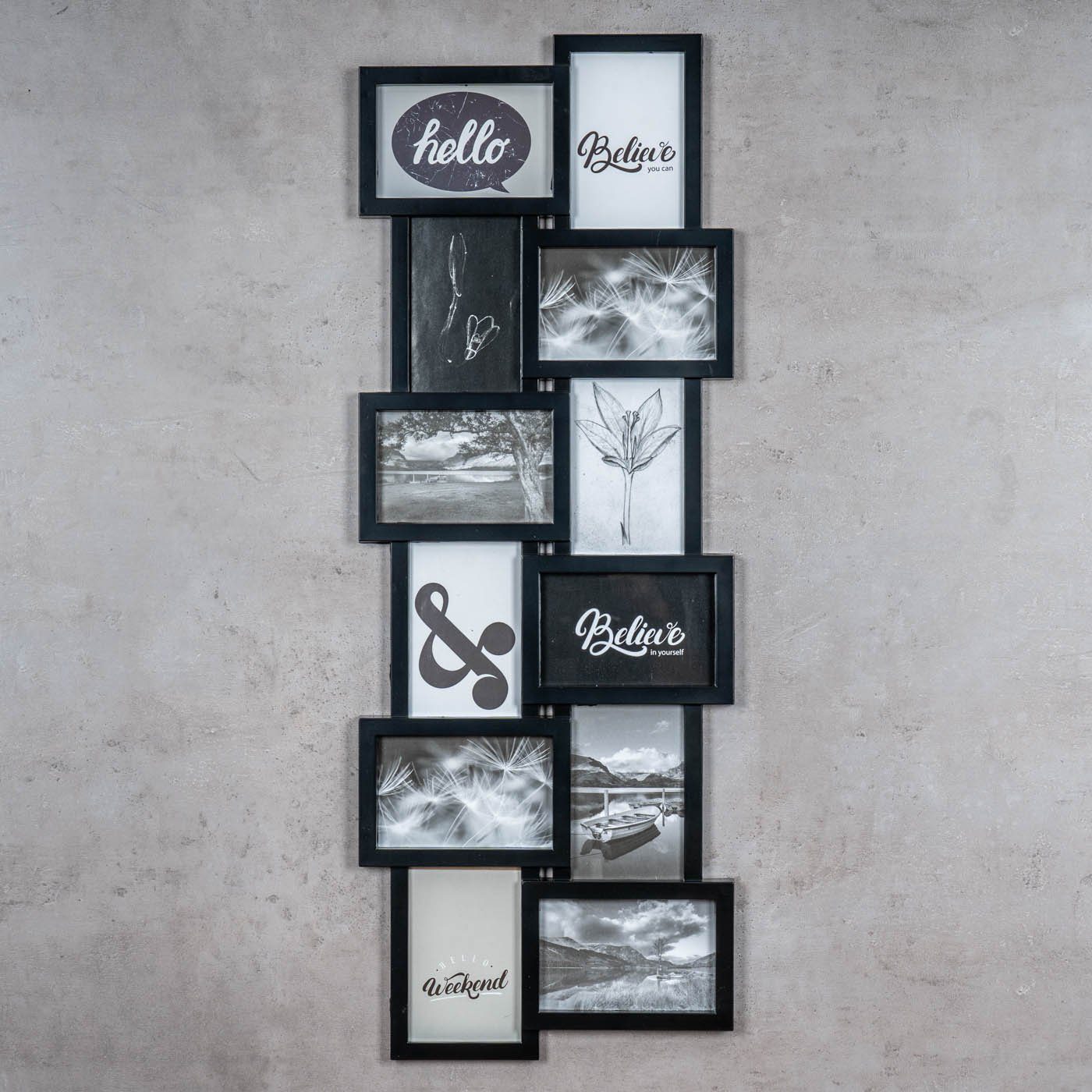 Levandeo® Bilderrahmen Collage, Bilderrahmen Schwarz 12 Fotos 32x83cm Galer günstig online kaufen
