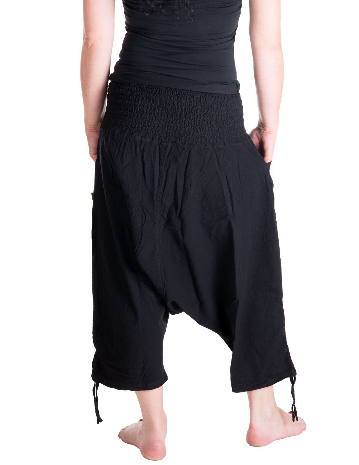 Haremshose, Goa Flatterhose, Bein schwarz Vishes Weite Hose Weites Schlupfhose Haremshose Extra Style dehnbund