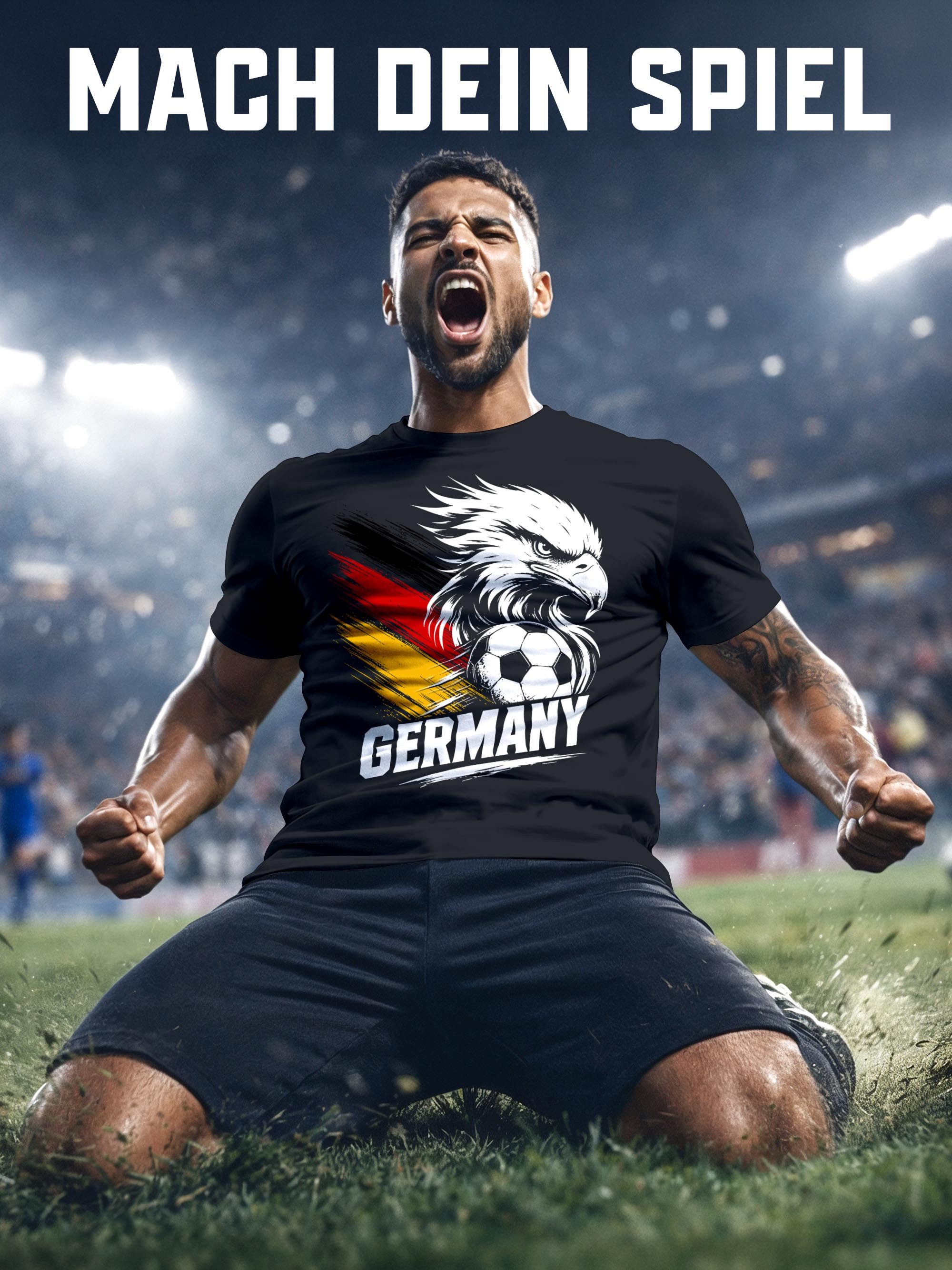MoonWorks Print-Shirt Herren T-Shirt Deutschland Fußball WM-Shirt 2026 WM Fanshirt mit Print
