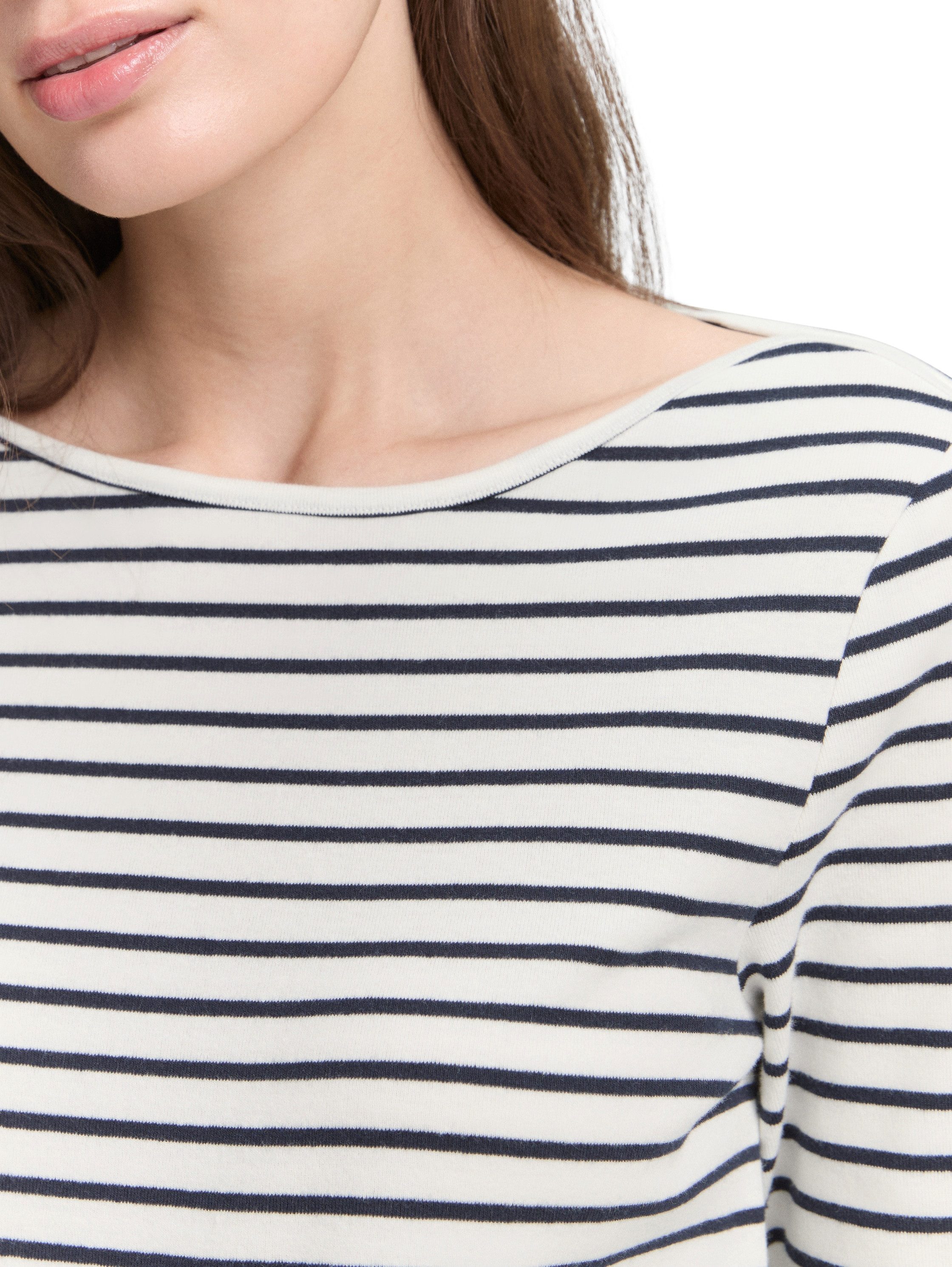 TOM TAILOR Langarmshirt mit Streifen Muster