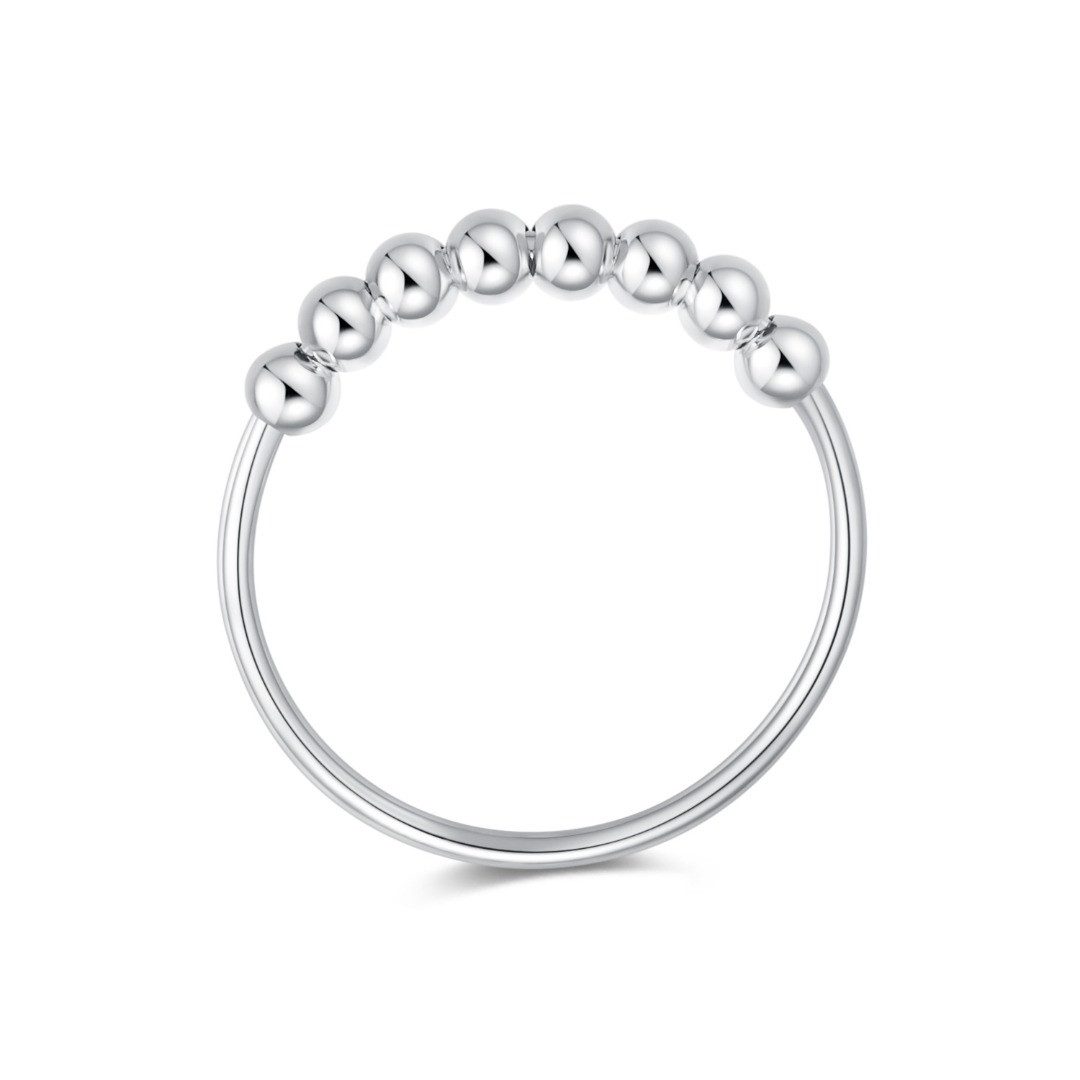 Lisandra Scott Silberring 925 Sterling Silber Spinning Angst Ring Kugeln zum Drehen, Beruhige deine Gedanken – mit Kugeln zur Stresslinderung & Achtsamkeit