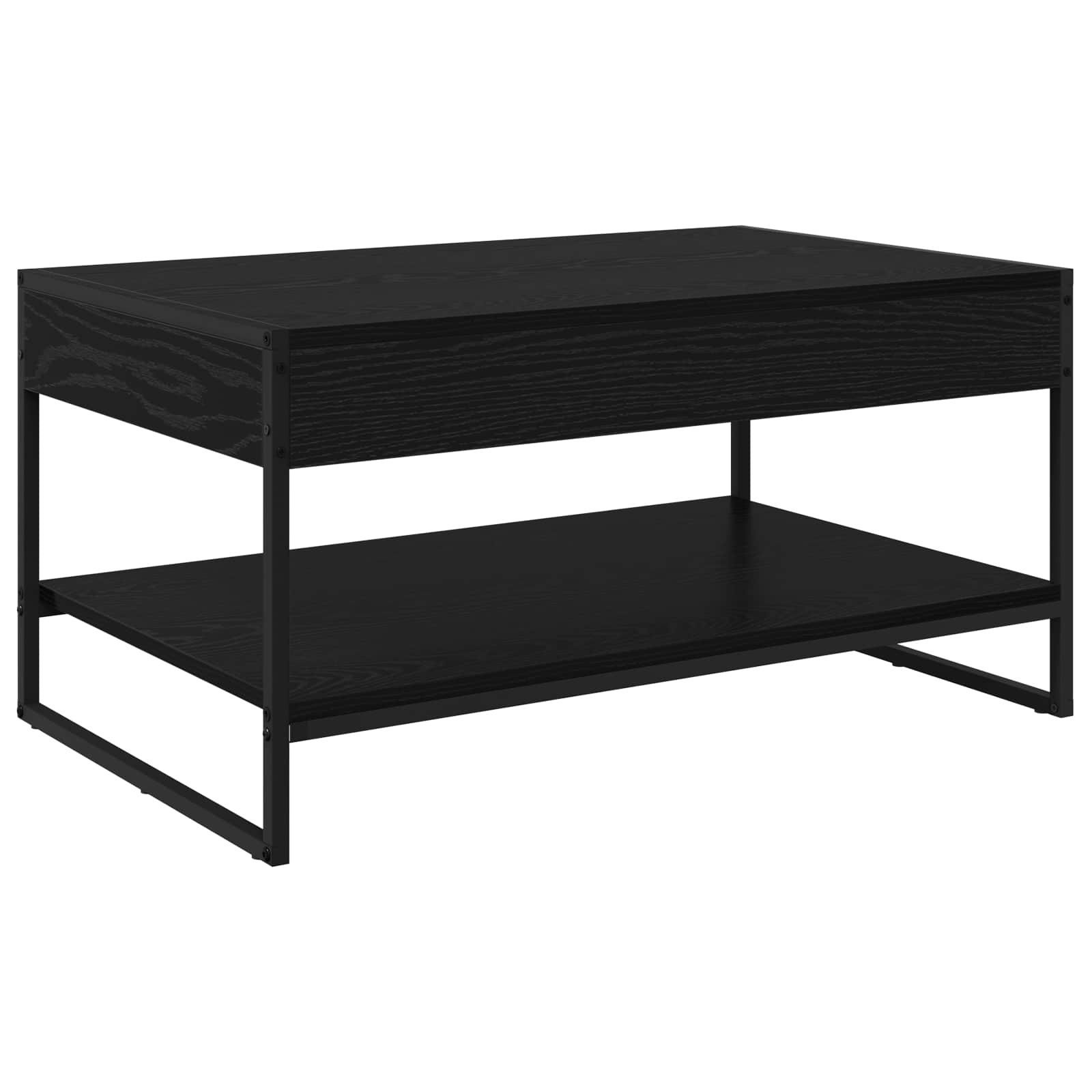 vidaXL Couchtisch Couchtisch Schwarz Eichen-Optik 80 x 50 x 40 cm Holzwerkstoff (1-St)