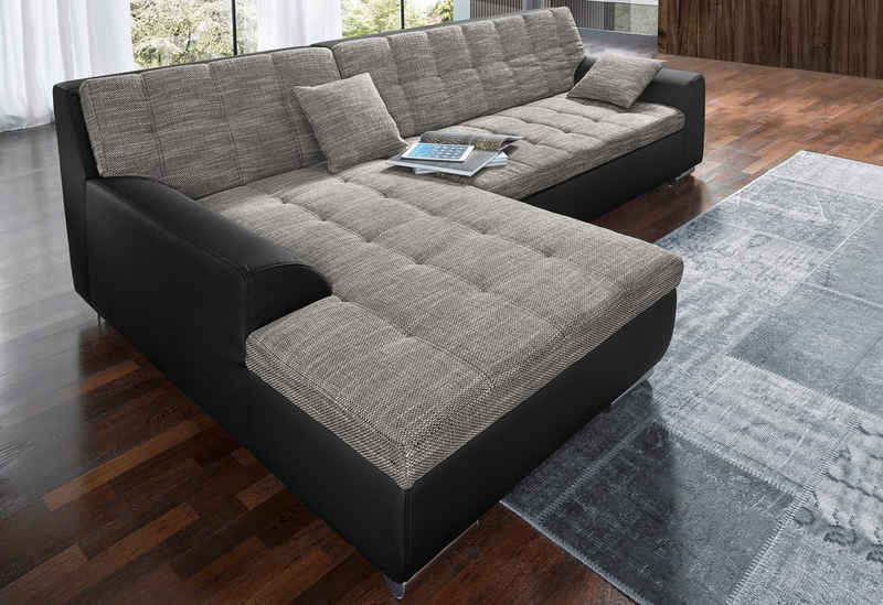 DOMO collection Ecksofa Treviso, wahlweise mit Bettfunktion