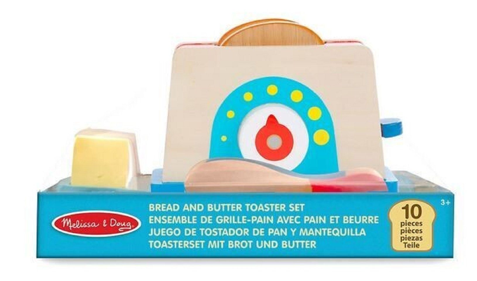 Melissa & Doug Kinder-Toaster Toaster Set aus Holz - Kinderküchengeräte Küche Haushaltsgeräte