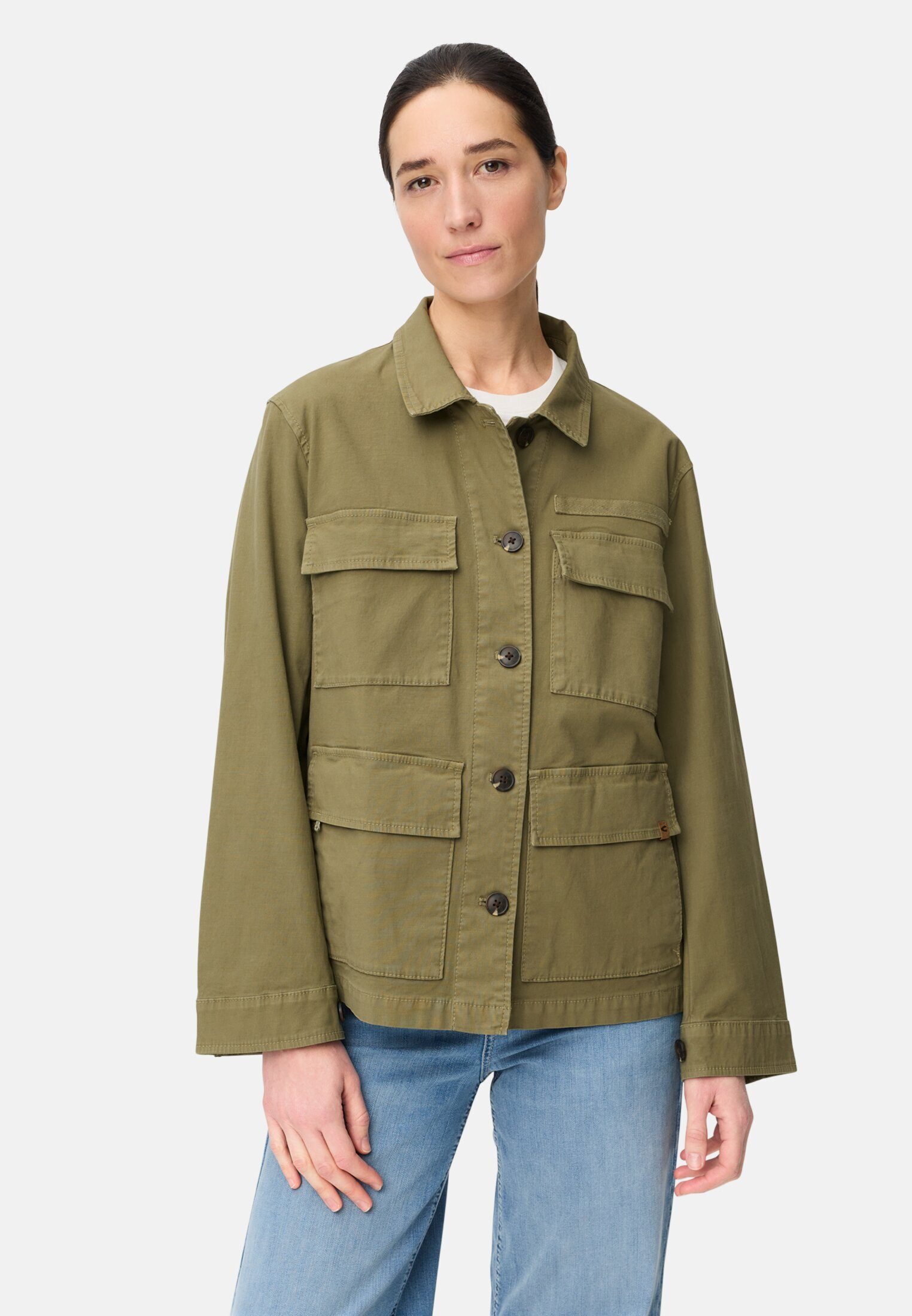 camel active Jackenblazer Blazer aus Baumwollmix Langarm Hemdblusenkragen günstig online kaufen