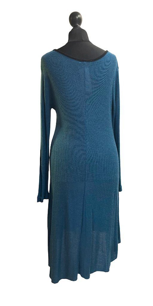 BZNA A-Linien-Kleid Wollkleid Tunika Petrol Wolle Strickkleid Lana