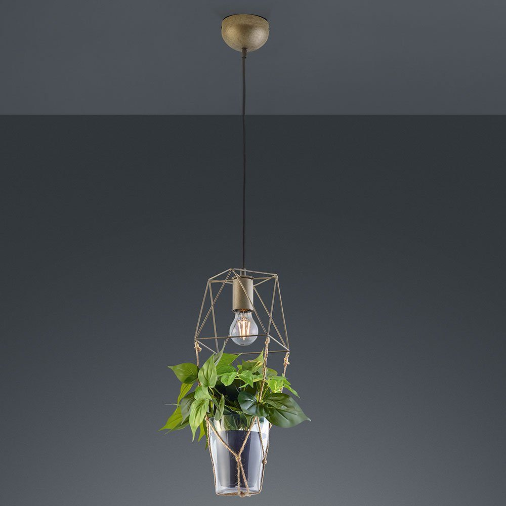 etc-shop Hängeleuchte, Topf Pendel Lampe Leuchte Käfig Decken Blumen Sisal Leuchtmittel inklusive, nicht Hänge Design