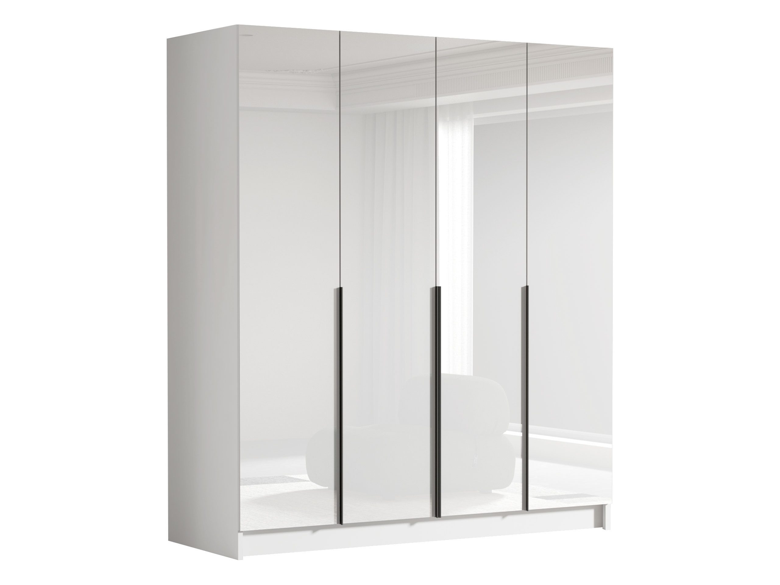 MIRJAN24 Kleiderschrank Santi I (mit vier Drehtüren) Kleiderstange, Metallg günstig online kaufen