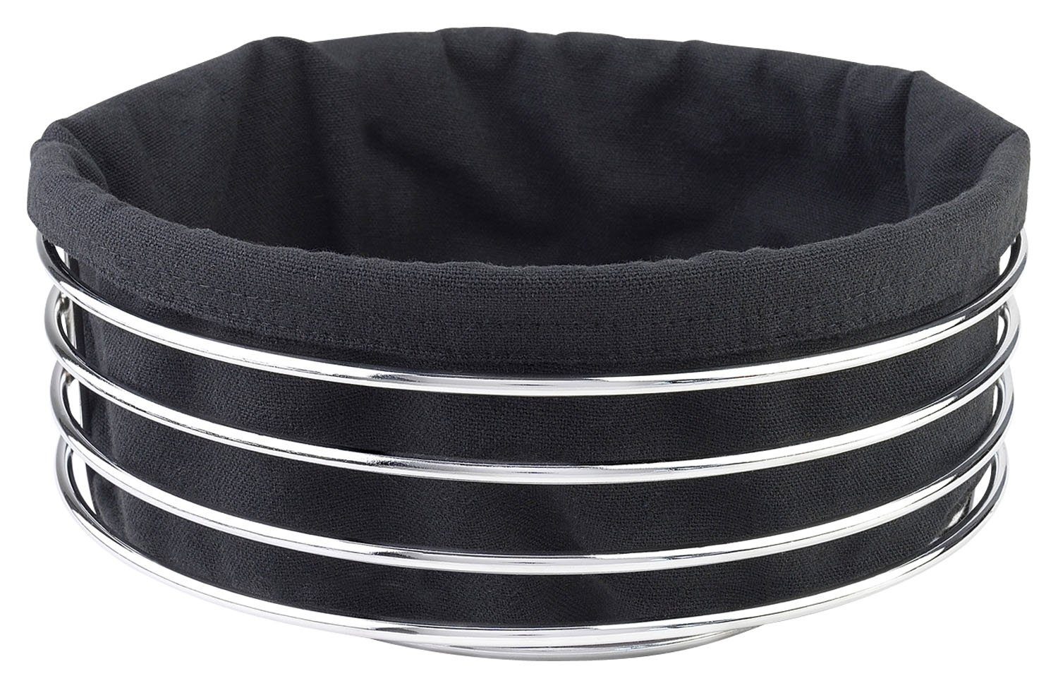 Justinus Brotkorb rund LIFESTYLE, Grau, Ø 23,5 cm, Edelstahl, Stoff