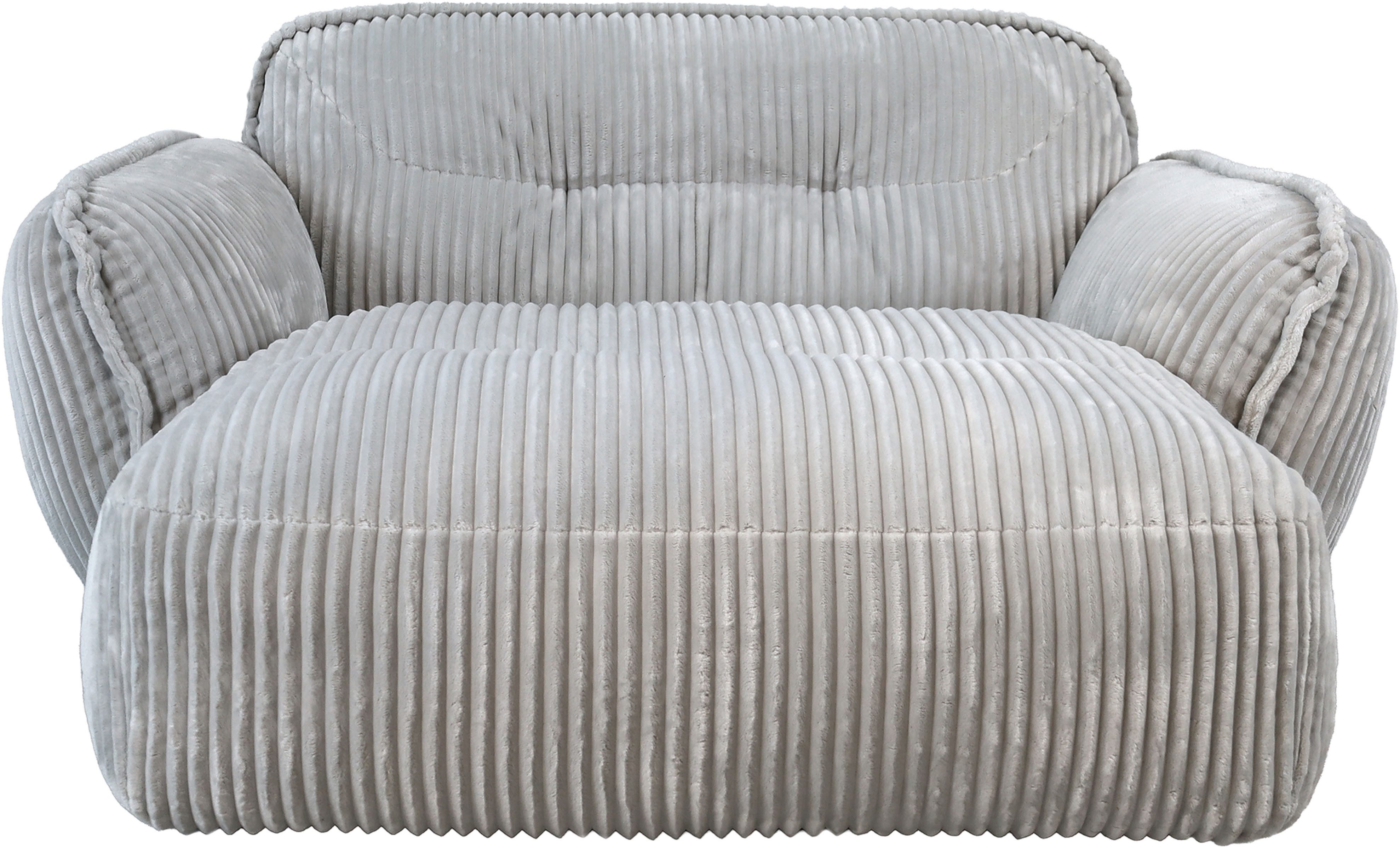 TRENDMANUFAKTUR Chaiselongue Be Fluffy, mit Rundumbezug, Loveseat mit moderner breiter Kedernaht, mit softem Sitzkomfort, in hochwertigem Breitcord mit weicher Haptik