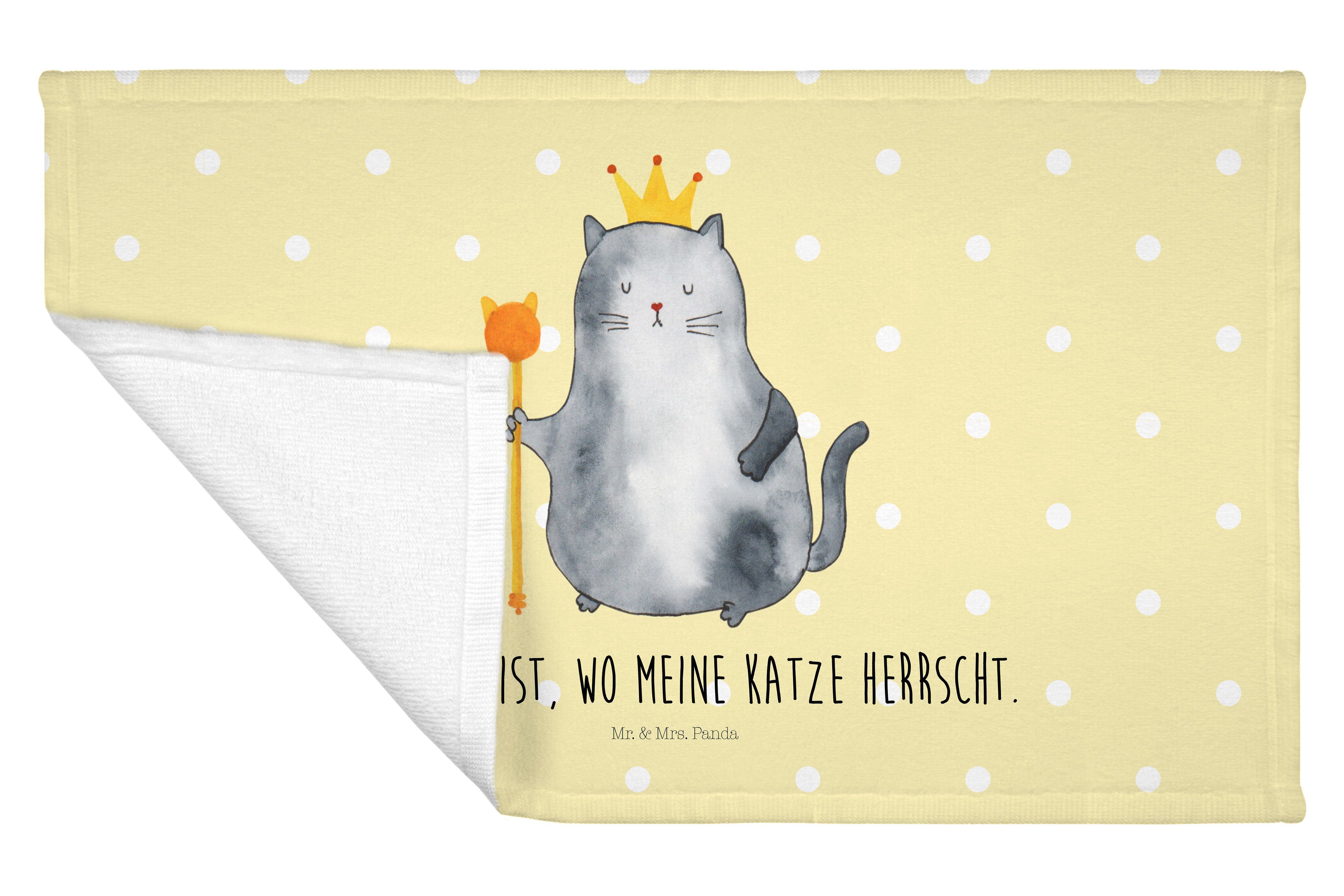 Panda Mie, Mrs. (1-St) - Katzen & Pastell Gelb Handtuch - Mr. Koenig Geschenk, königlich, Katzenhalter,
