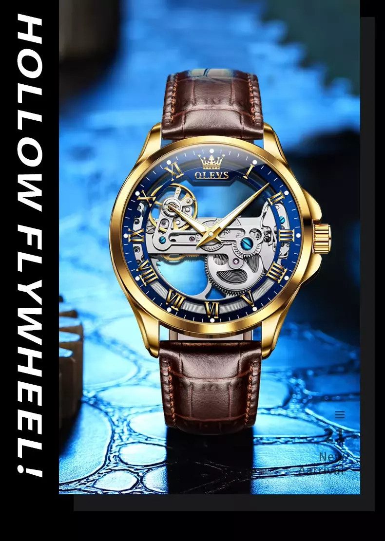 OLEVS Automatikuhr Herrenuhr Automatik Uhr SKELETT günstig online kaufen