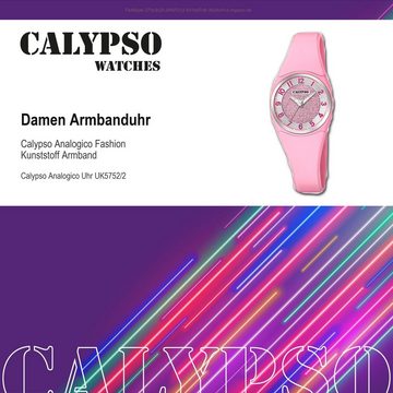 CALYPSO WATCHES Quarzuhr Calypso Damen Uhr K5752/2 Kunststoff PU, Damen Armbanduhr rund, Kunststoff, PUarmband rosa, Fashion