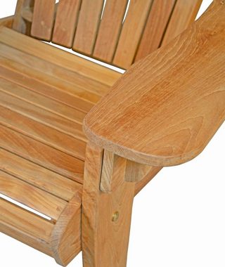 Kai Wiechmann Gartensessel Premium Teak Alstersessel mit breiter Armlehne als robuster Liegestuhl, klappbarer & unbehandelter Teak Adirondack Chair