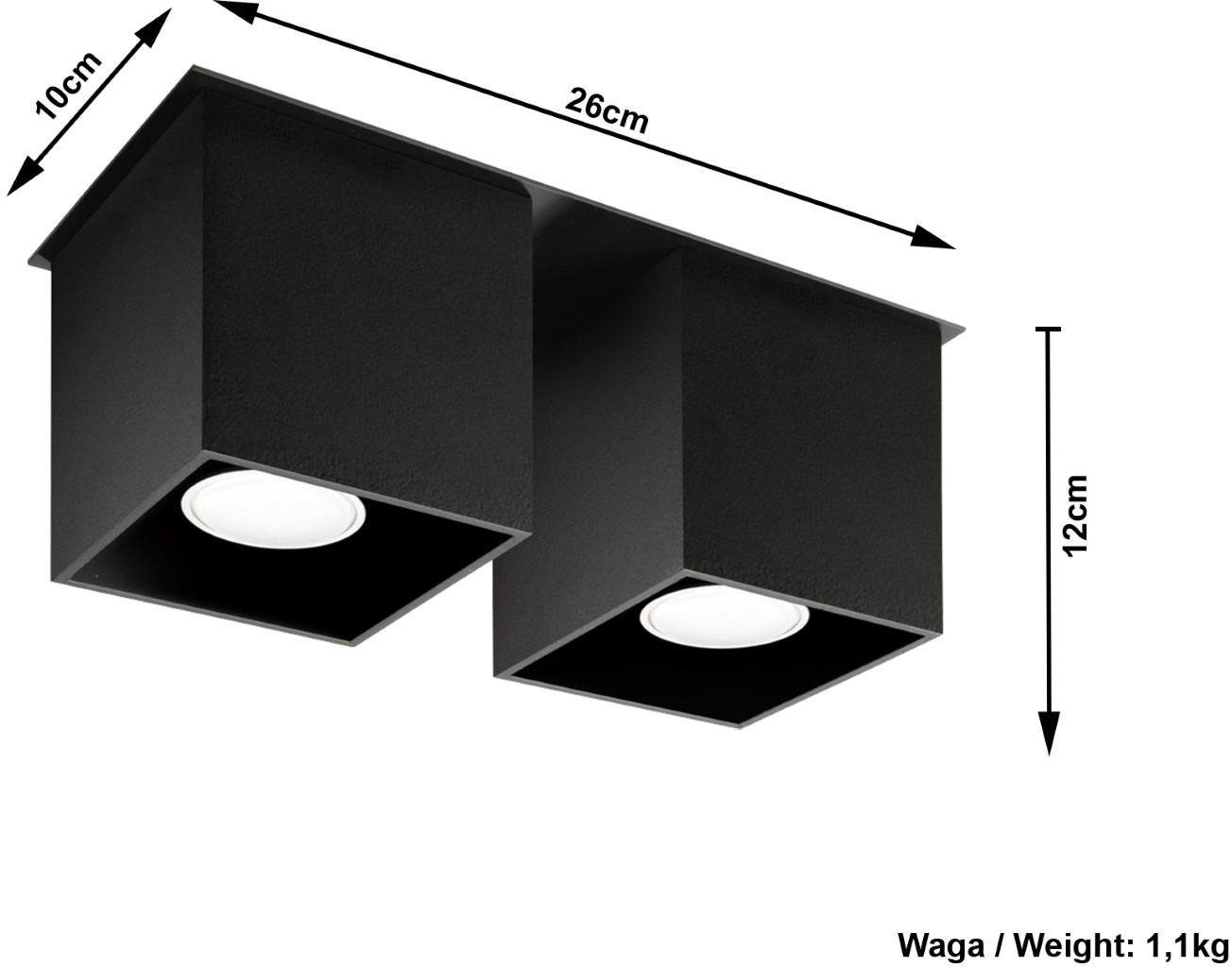 SOLLUX lighting QUAD, Deckenlampe ohne Leuchtmittel, Deckenleuchten