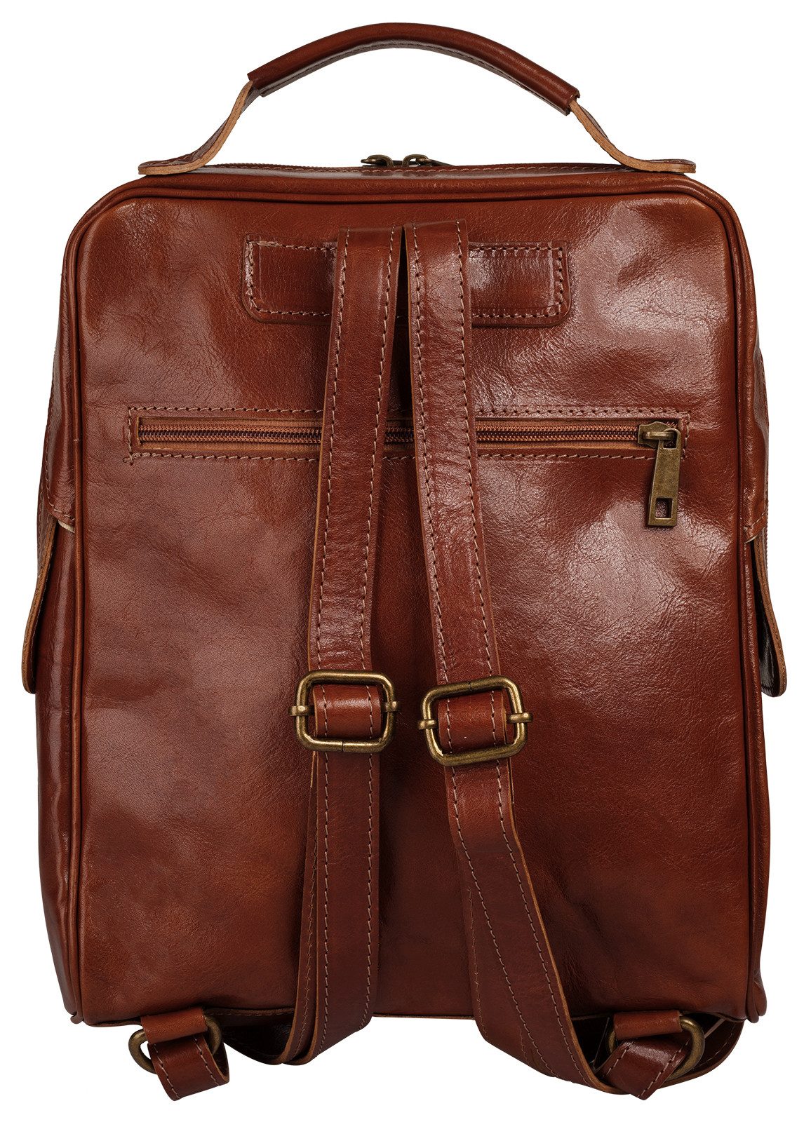 Piké Cityrucksack, echt Leder, Made in Italy