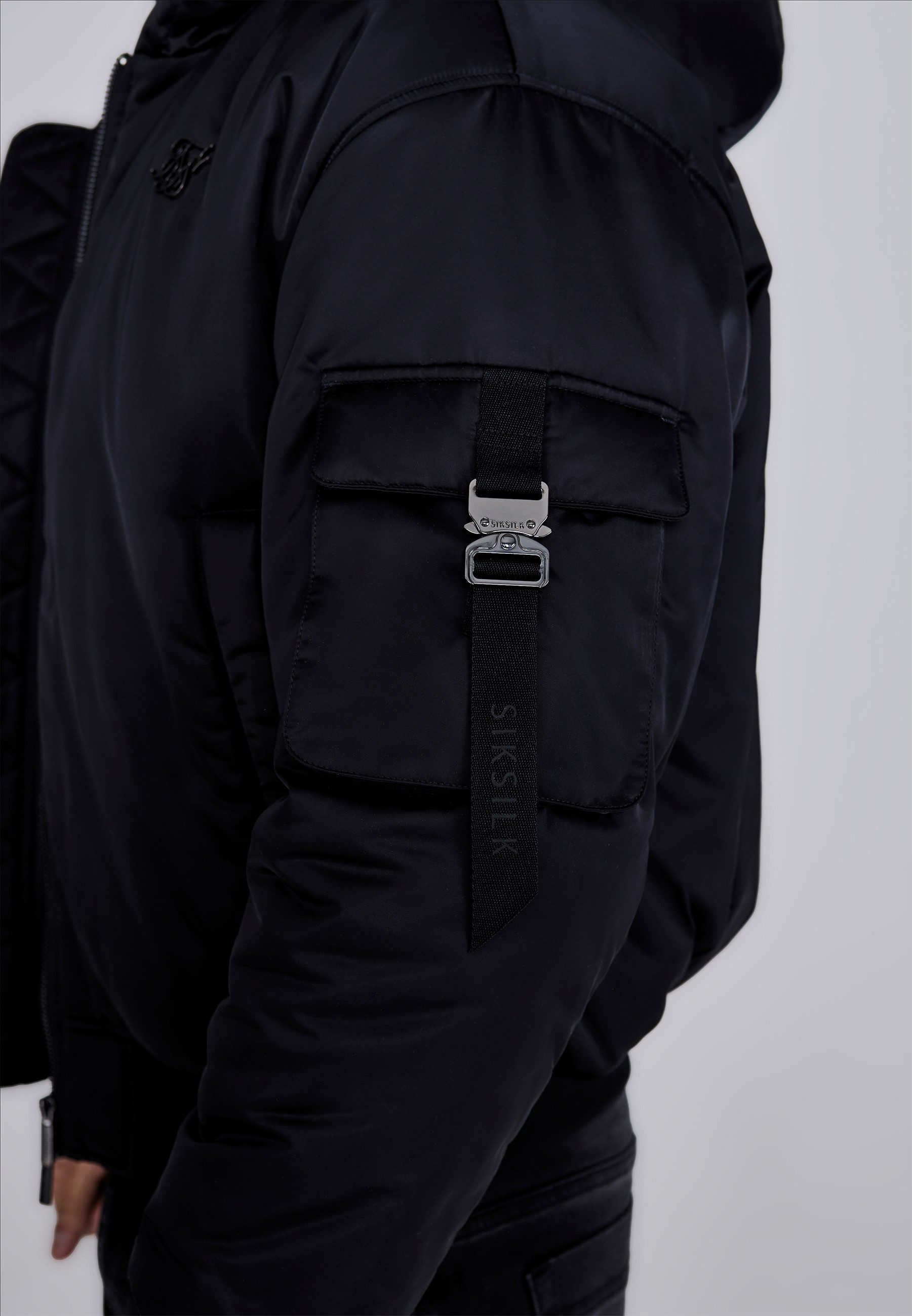 Siksilk Bomberjacke SikSilk Herren Kapuzen Bomberjacke günstig online kaufen