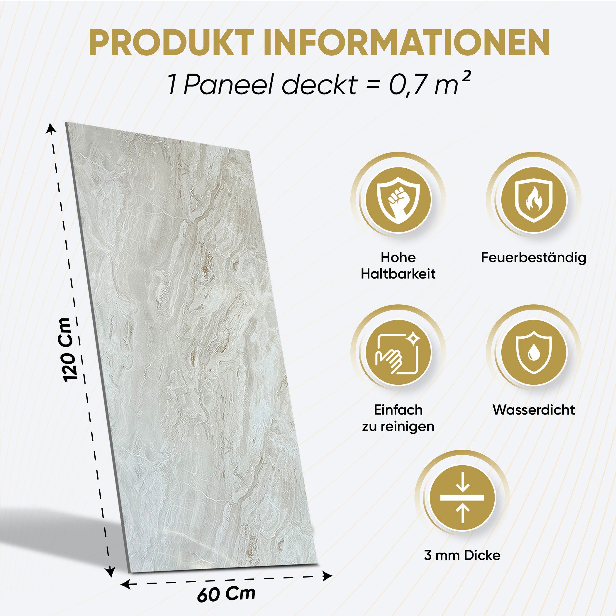 IZODEKOR 3D Wandpaneel IZODEKOR Wandverkleidung Marmoroptik 120x60cm Altern günstig online kaufen