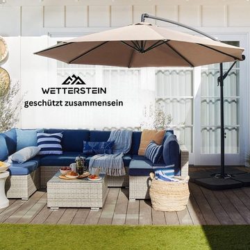 Wetterstein Ampelschirm Wetterstein® Sonnenschirm Ø 3m Ampelschirm Gartenschirm Balkon Alu