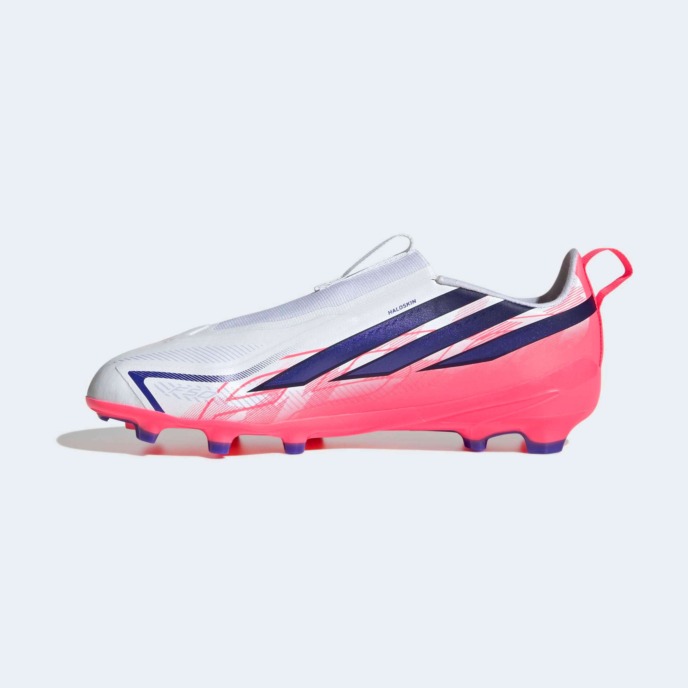 adidas Performance F50 HYPERFAST LEAGUE KIDS, FESTE BÖDEN, OHNE SCHNÜRSENKEL Fußballschuh Außensohle für Rasen und feste Böden, für Jugendliche & Kinder