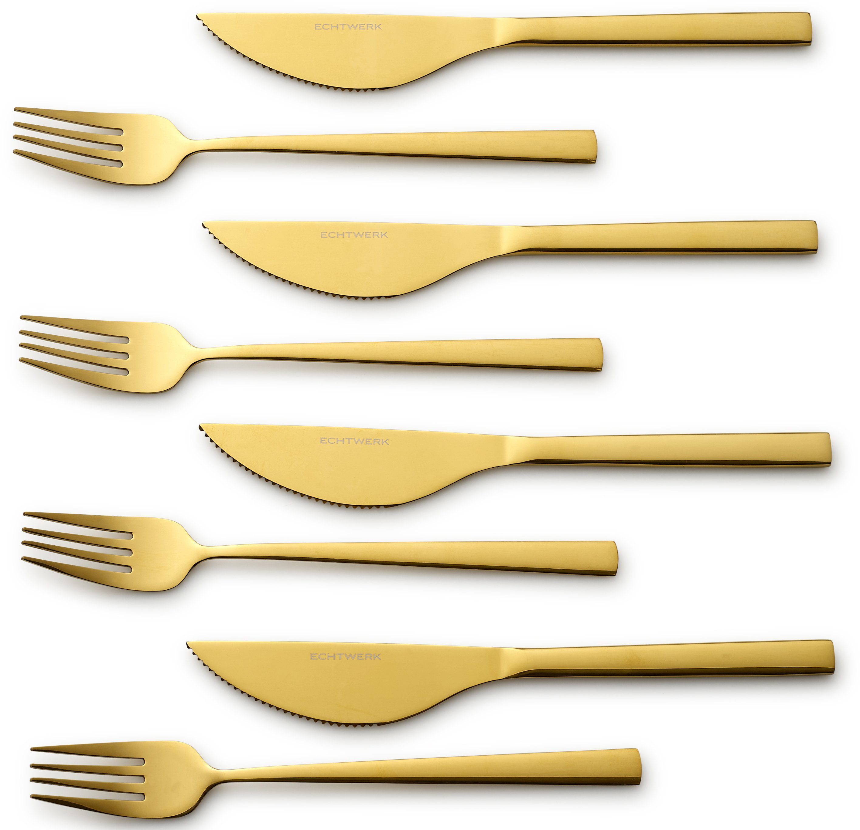 ECHTWERK Besteck-Set Angelini (8-tlg), 4 Personen, Chromnickelstahl 18/10, für Pizza, Quiche, Flammkuchen
