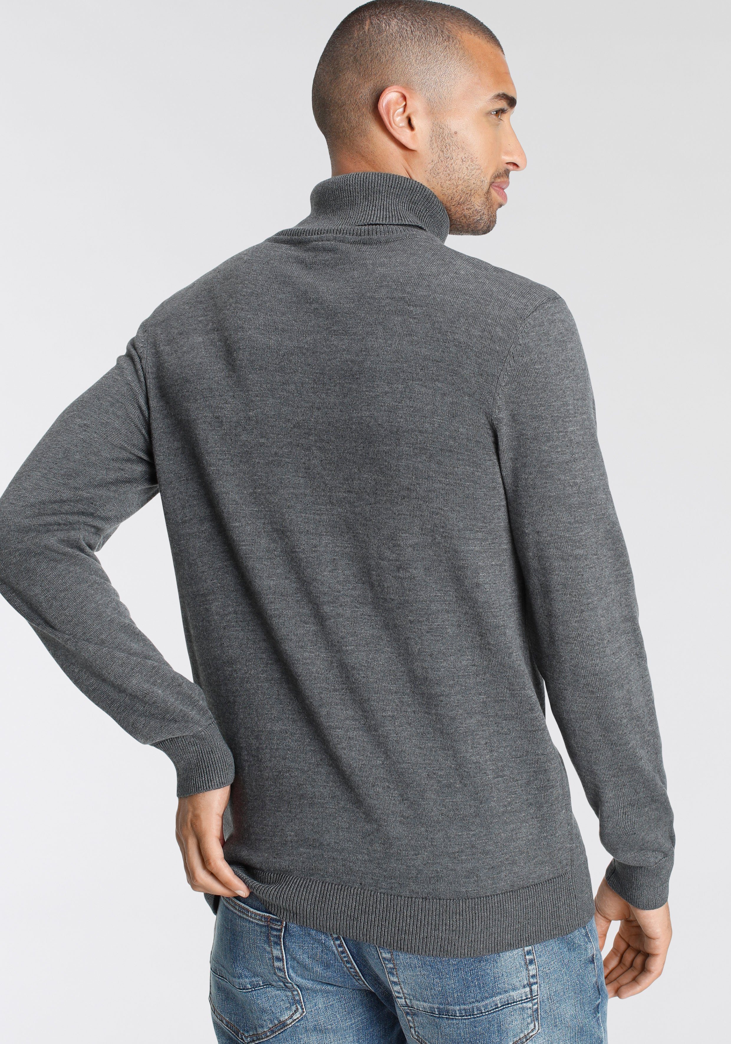 AJC Rollkragenpullover mit Rollkragen aus Rippstrick