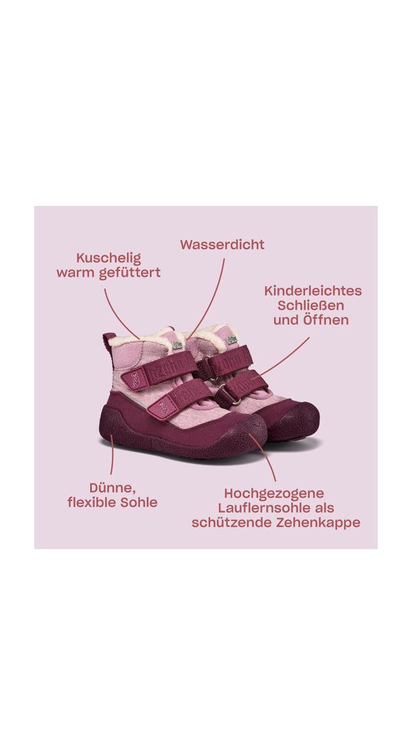 Affenzahn Vegan Snuggy Lauflernschuh warm gefüttert