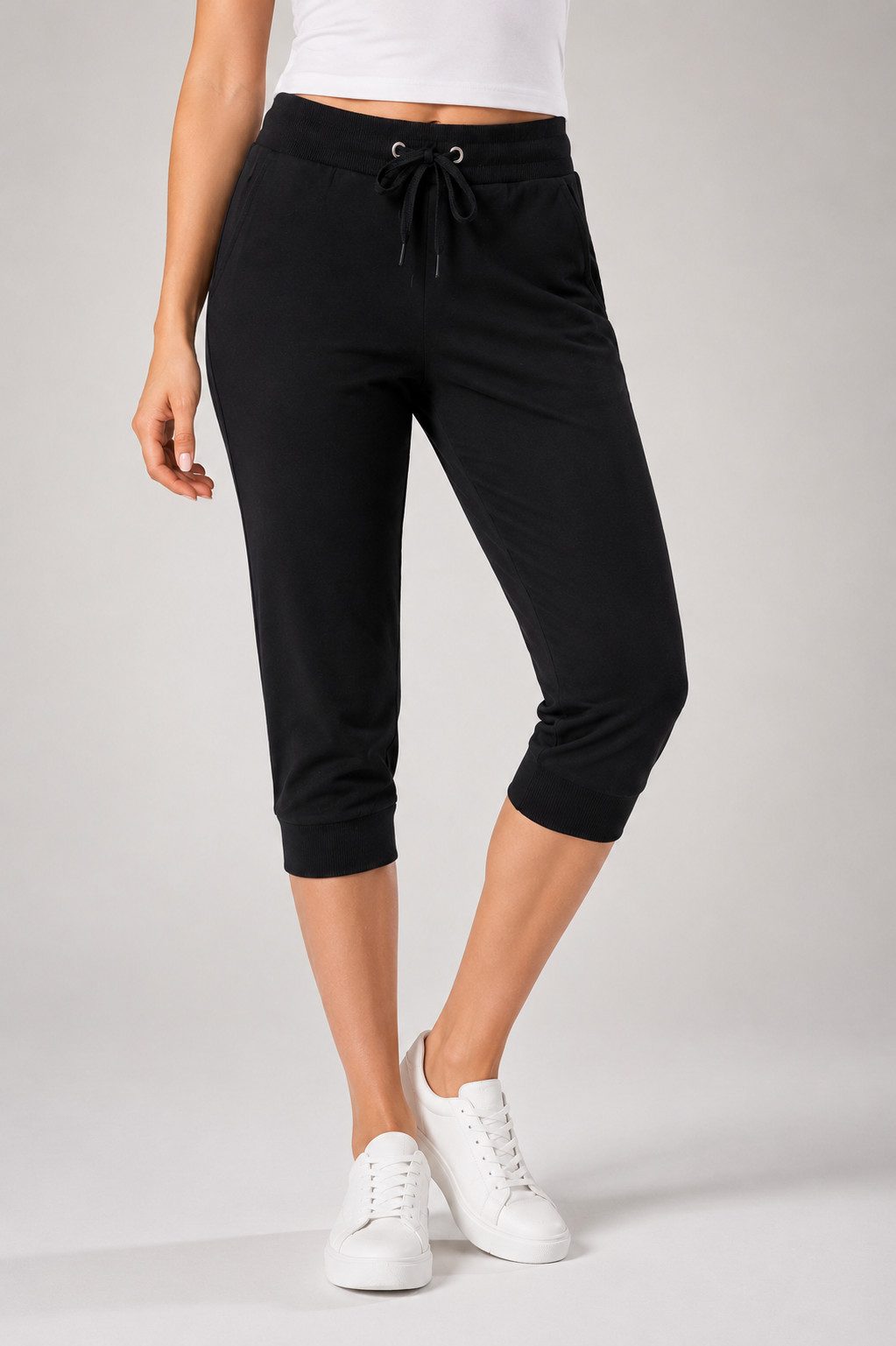 Smith & Solo 3/4-Hose Damen - Jogginghose, kurze Hose, Caprihose Elastikbund mit Kordelzug