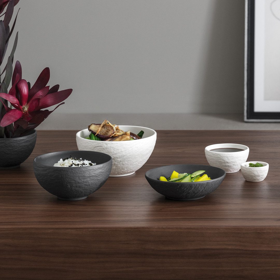 Villeroy & Boch Müslischüssel Manufacture Rock, Porzellan, Spülmaschinengeeignet, Schwarz, Manufacture Rock, H: 7cm