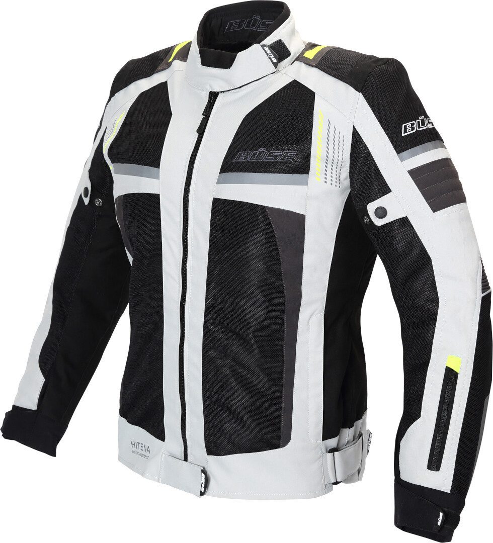 Büse Motorradjacke Livorno Damen Motorrad Textiljacke Atmungsaktiv protektoren reflektierende weitenverstellbar reißversch