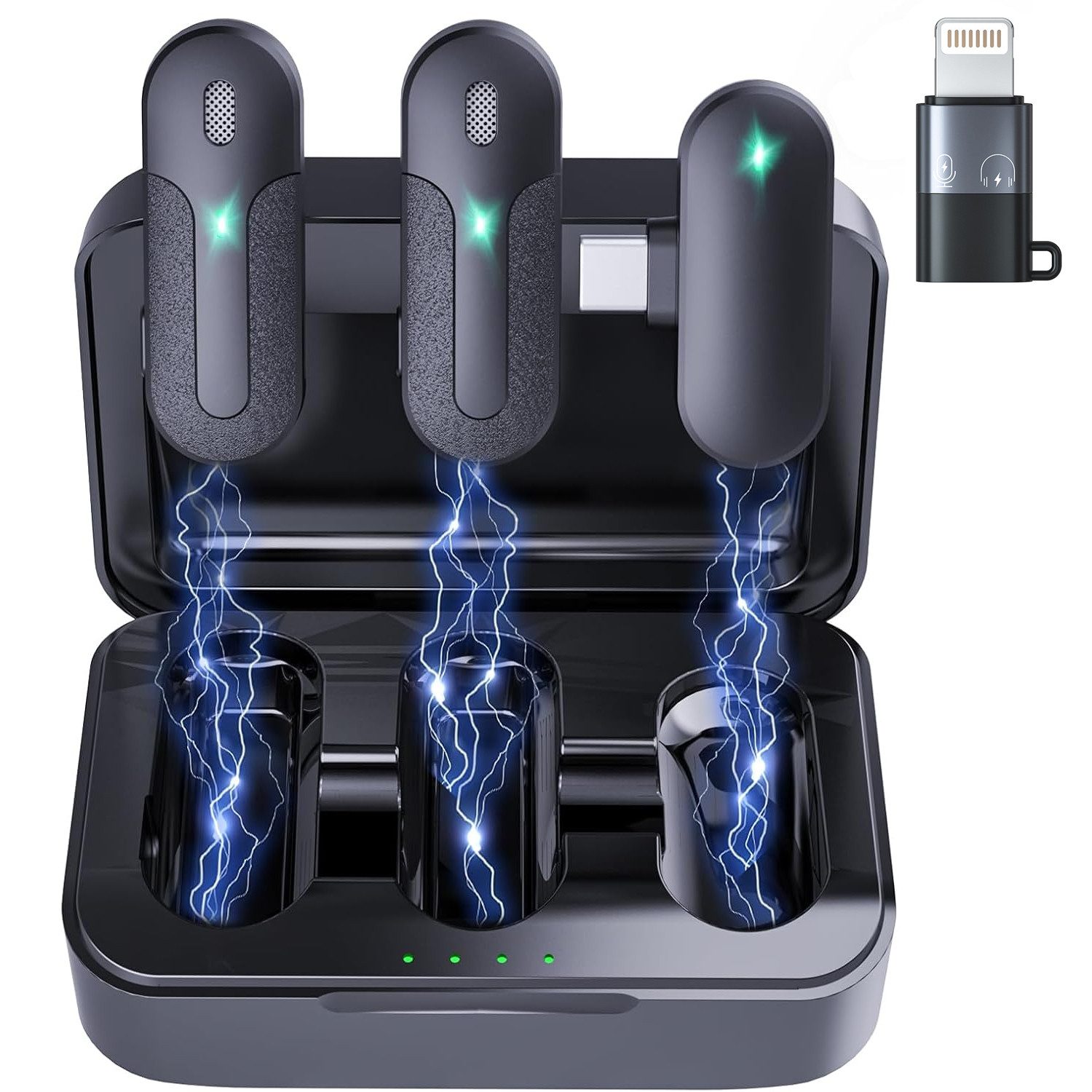 TUWENA Mikrofon Lavalier Kabellos, 20M Reichweite, Aktive Geräuschunterdrückung, Funkmikrofon Für Handy Live Vlog