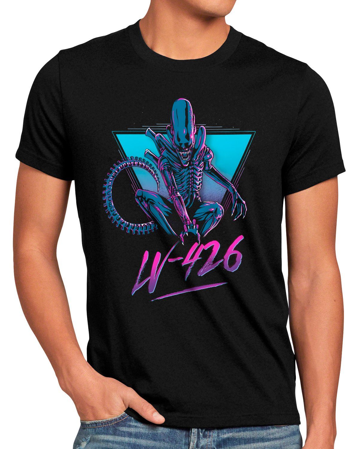 predator Herren scott Acheron xenomorph Print-Shirt T-Shirt alien style3 ridley