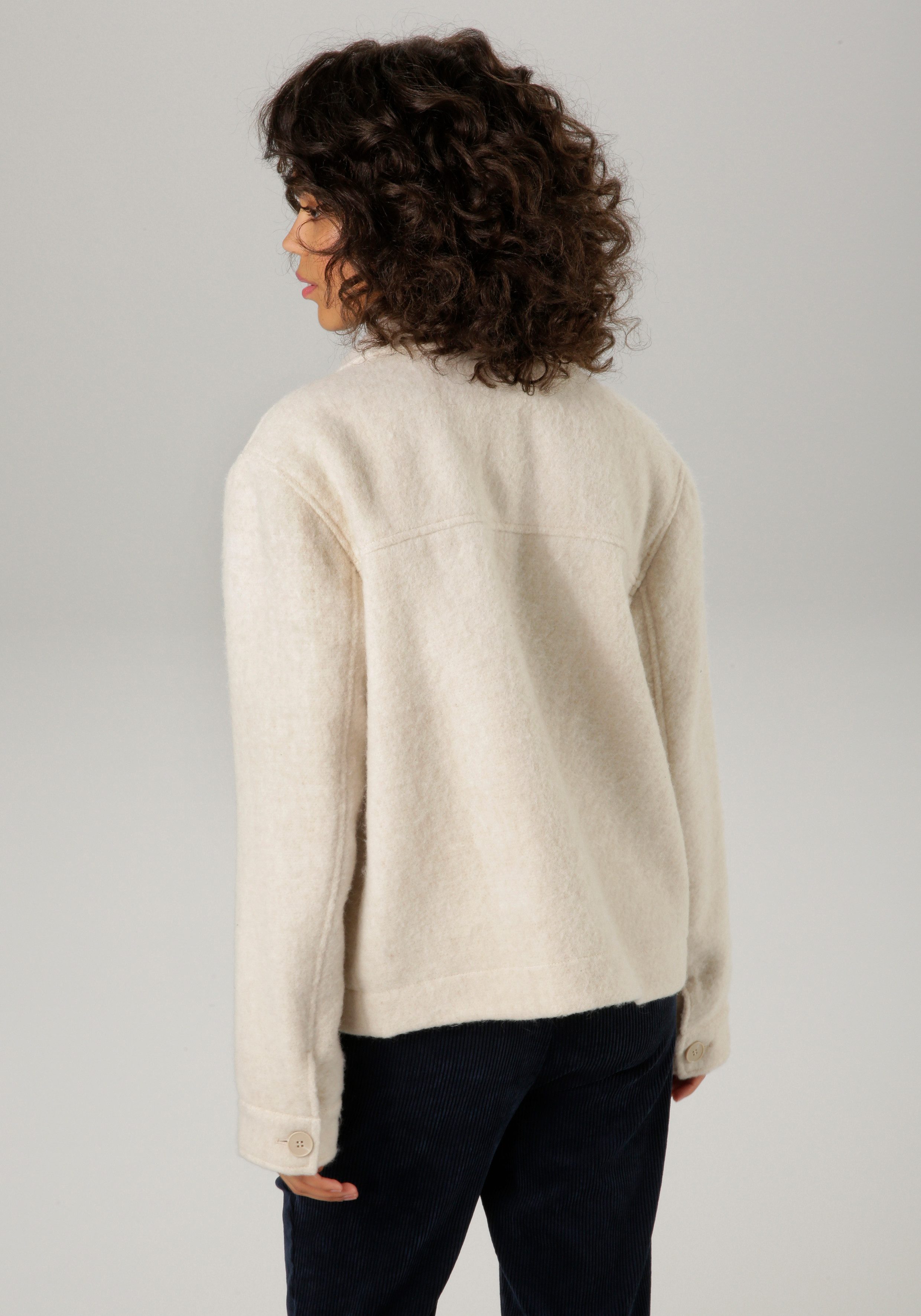 Aniston CASUAL Fleecejacke mit tonigen Knöpfen zu schließen günstig online kaufen